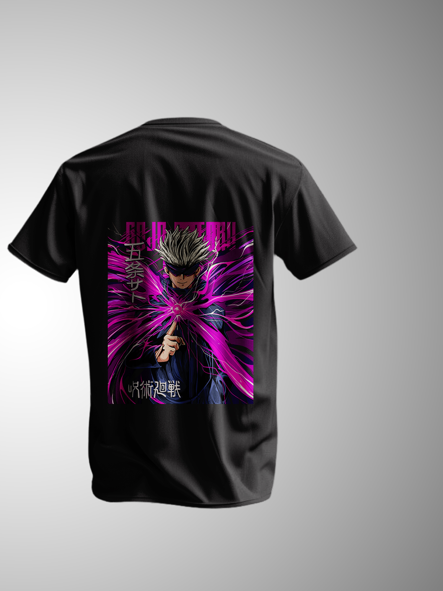 Tropaganda | Jujutsu Kaisen Gojo Battle Graphic T-Shirt – Black & White Unisex - Image 4