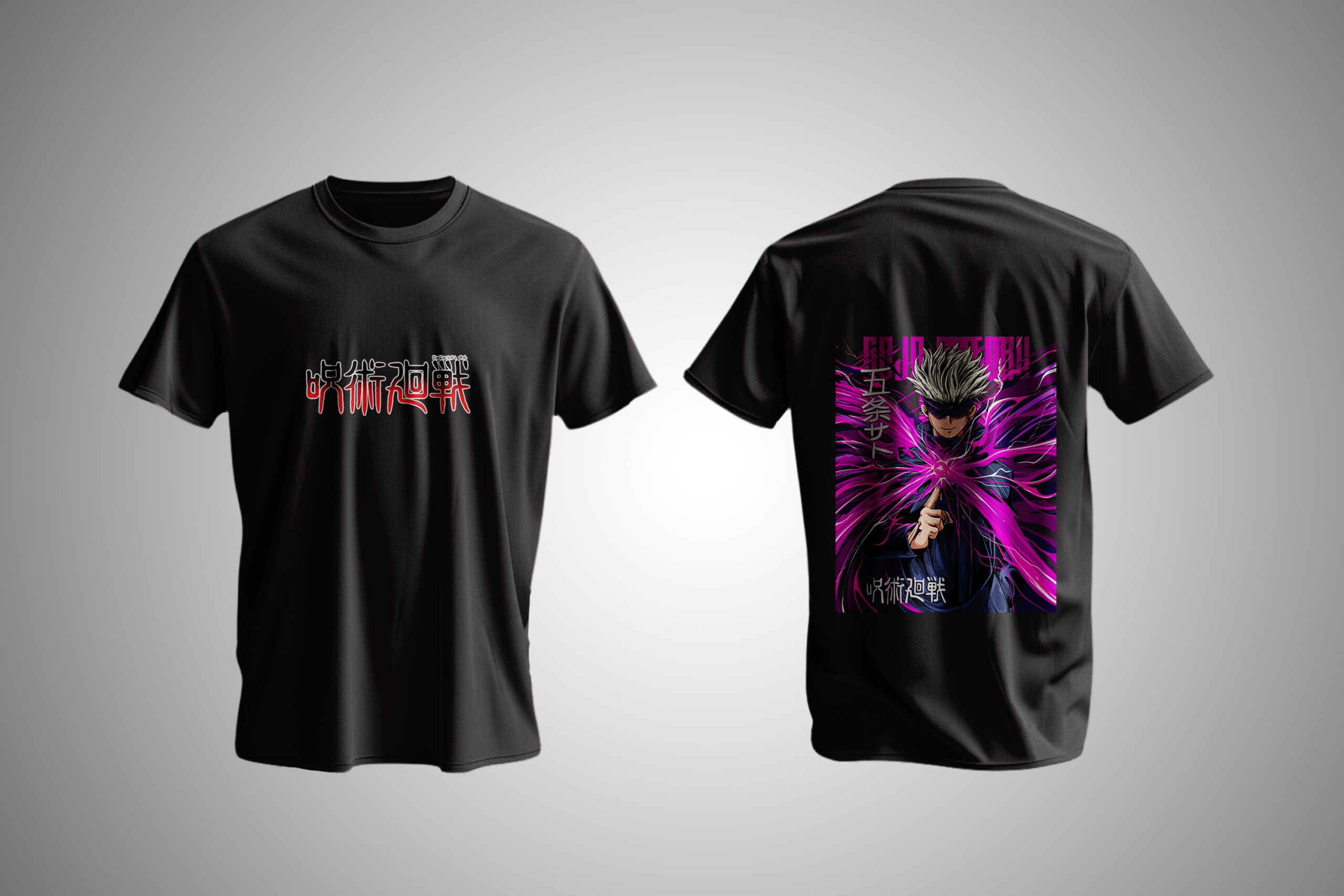 Tropaganda | Jujutsu Kaisen Gojo Battle Graphic T-Shirt – Black & White Unisex