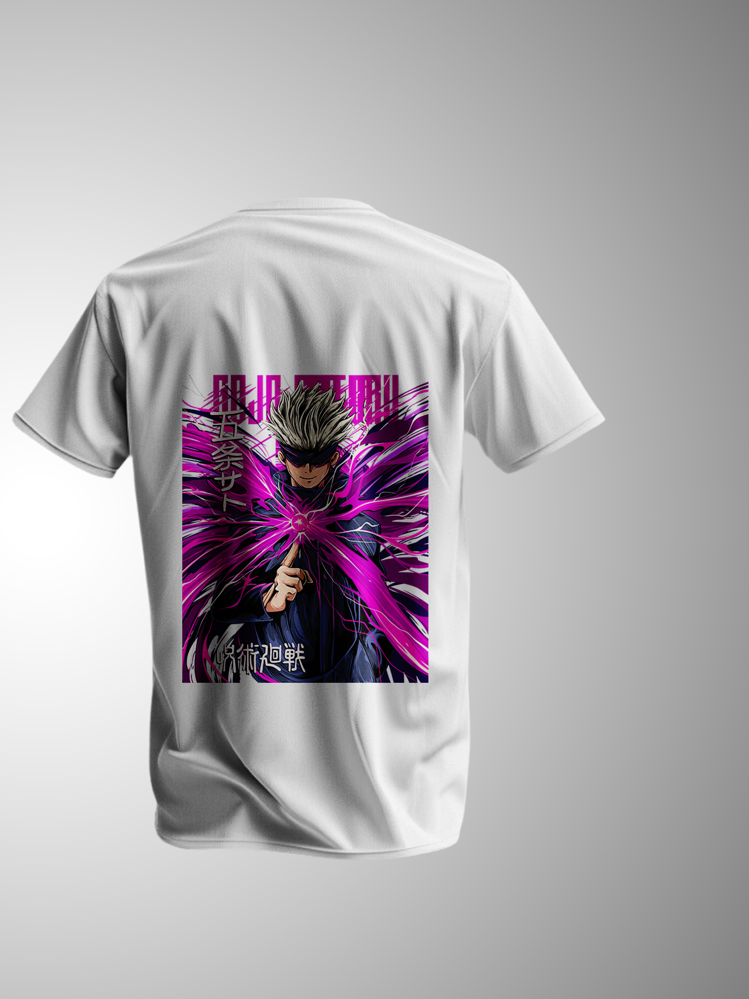 Tropaganda | Jujutsu Kaisen Gojo Battle Graphic T-Shirt – Black & White Unisex - Image 6