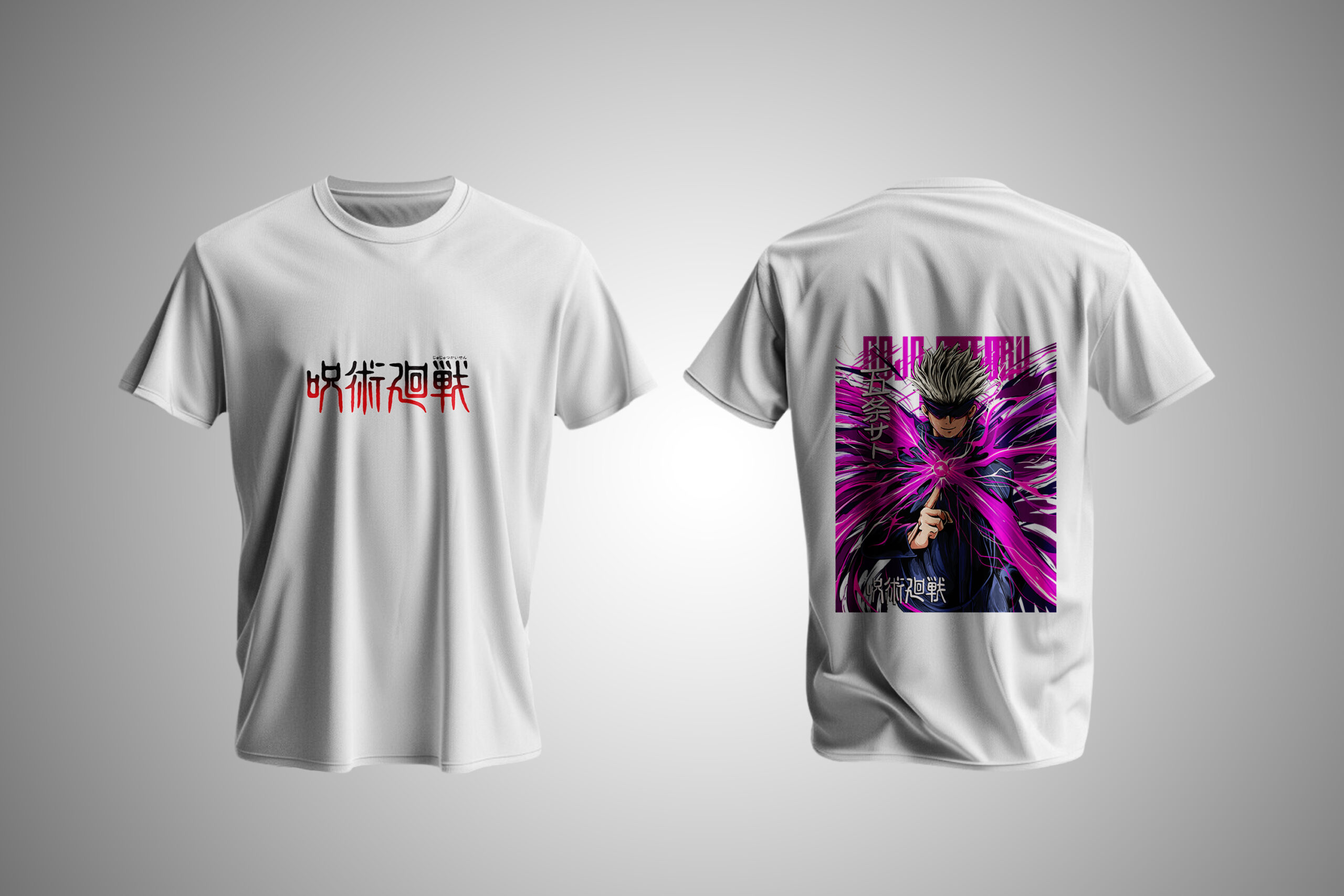 Tropaganda | Jujutsu Kaisen Gojo Battle Graphic T-Shirt – Black & White Unisex - Image 7