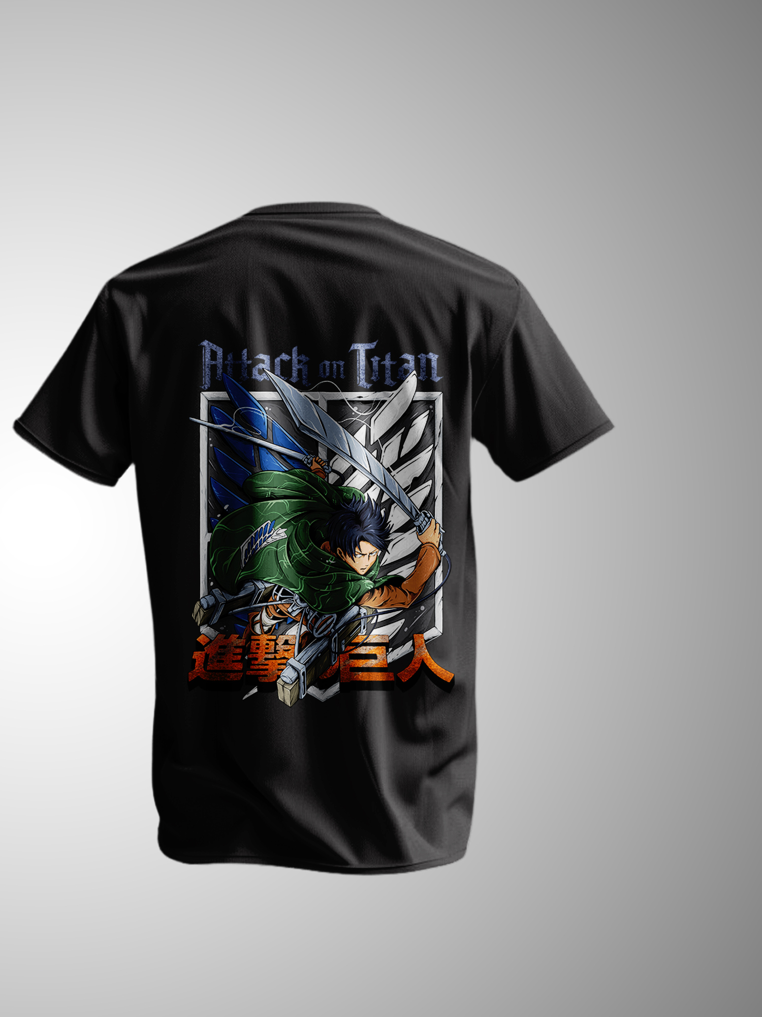 Attack on Titan Survey Corps Blade Strike – Premium Back Print Anime Streetwear T-Shirt | TropaGanda - Image 2