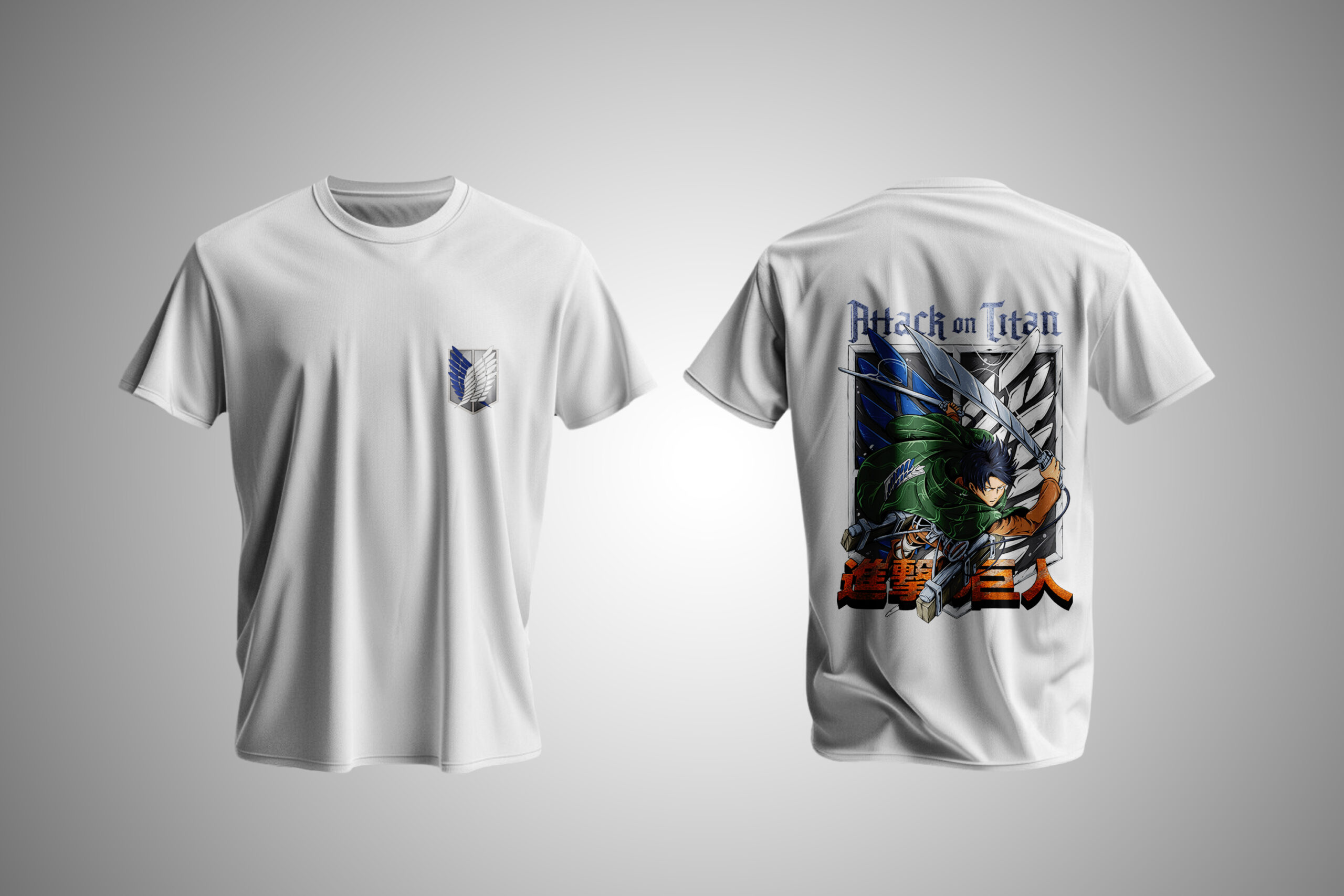 Attack on Titan Survey Corps Blade Strike – Premium Back Print Anime Streetwear T-Shirt | TropaGanda - Image 6