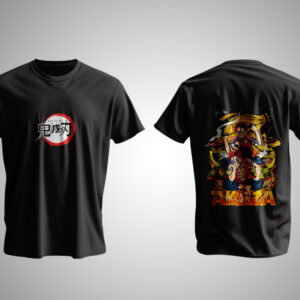 Tropaganda Demon Slayer Flame Anime Graphic T-Shirt – Black & White Unisex